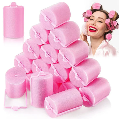 rouleau de coiffure rose en éponge pour friser les cheveux mouiller sans utiliser de chaleur , sans danger pour les enfant , et les têtes à coiffer