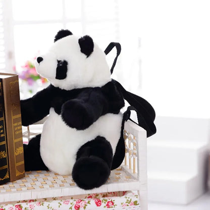 sac-a-dos-bebe-PANDA-noir-blanc-peluche-multifonctions