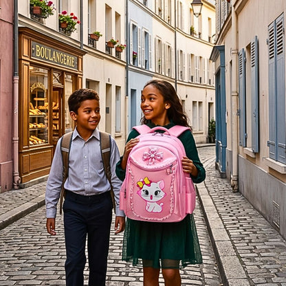 SAC A DOS FILLE  pour un organisation optimum et sans douleur lombaire un sac a dos orthopédique rose mode 