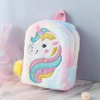 sac à dos maternelle fille douceur réconfortant comme son doudou blanc arc-en-ciel