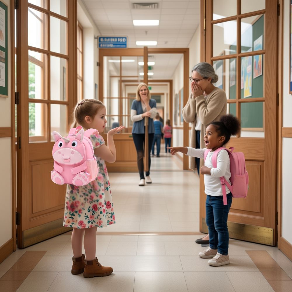 sac à dos maternelle licorne rose GRRimace qui tire la langue pour cacher ton prénom sac d école confortable 2-6ans