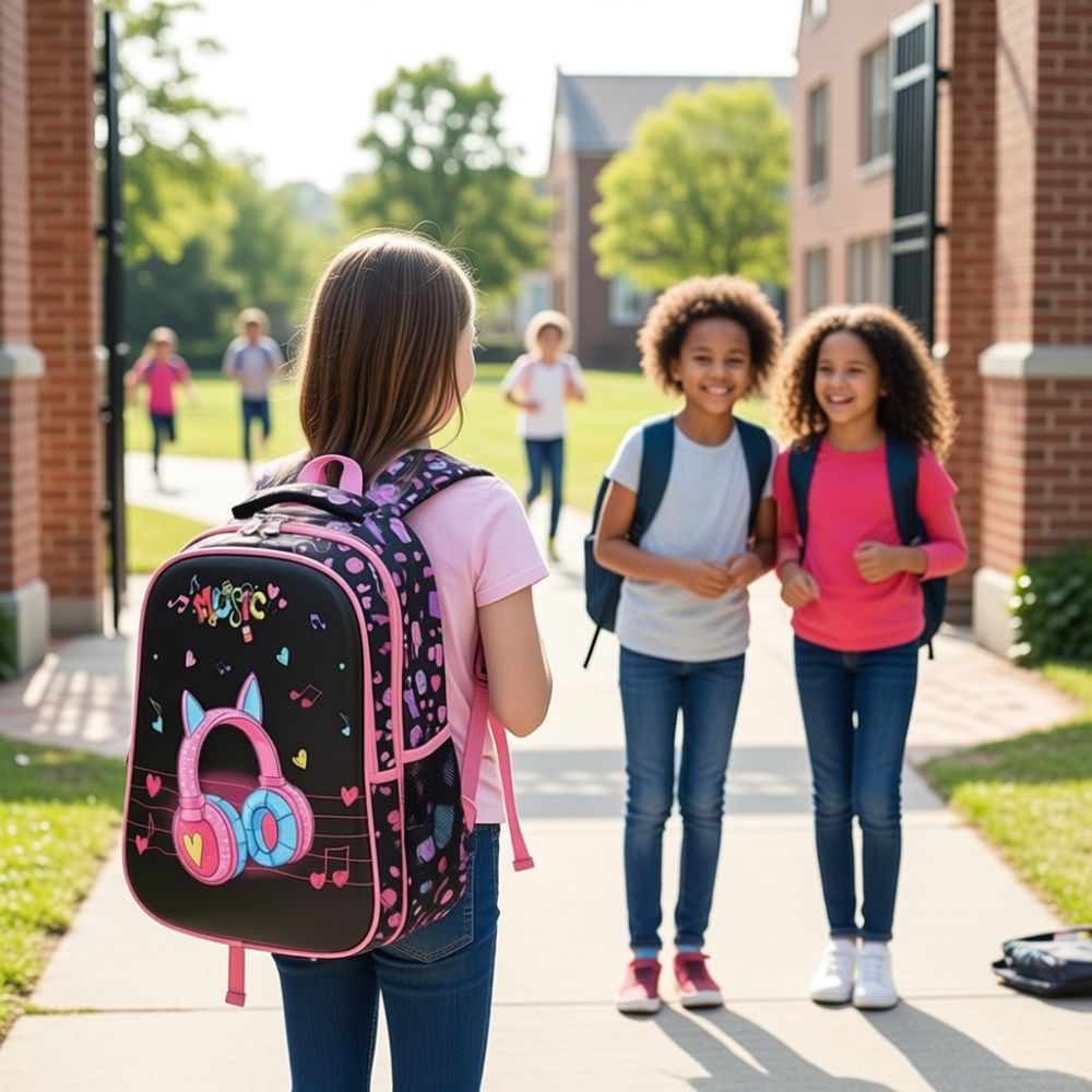 sacs à dos enfant noir fans de Musique et de rose Black-Sac™   6-10ans 