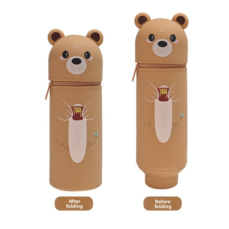 Three-Dimensional Retractable Foldable Pencil Case
