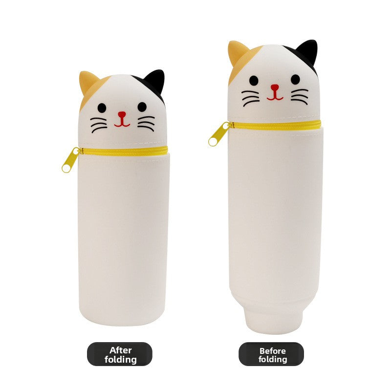 Three-Dimensional Retractable Foldable Pencil Case