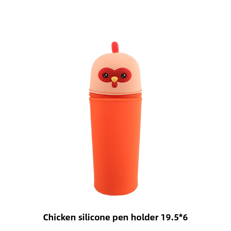 Cartoon Animal Silicone Pen Holder