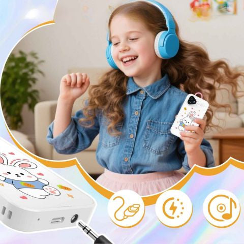 smartphone enfant ,lecteur udio, musique plein volume avec connexion pour écouteur avec fil