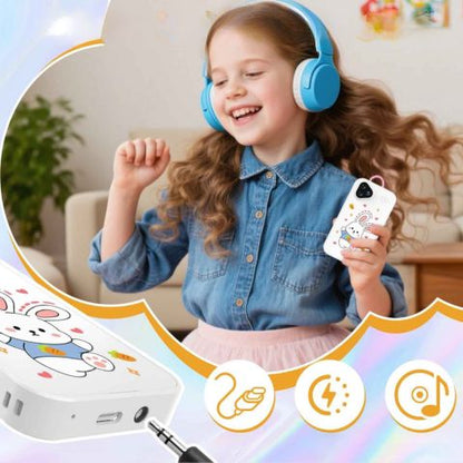 smartphone enfant ,lecteur udio, musique plein volume avec connexion pour écouteur avec fil