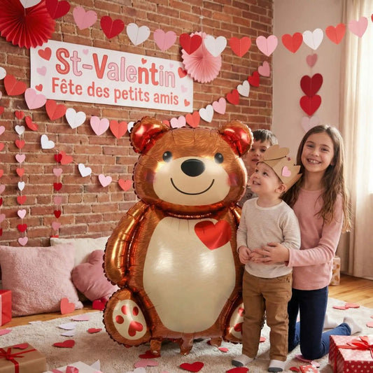 le meilleur choix de cadeau st-valentin  est notre Ballon d'alluminium ourson Cupidon  regonflable à l'infini