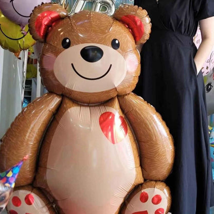 ourson Ballon géant en alluminium accompagne votre cadeau de st-valentin avec brio
