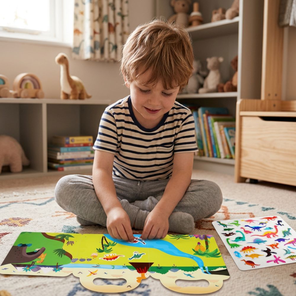 sticker book sur les dinosaures quiet book enfant de 2-6ans
