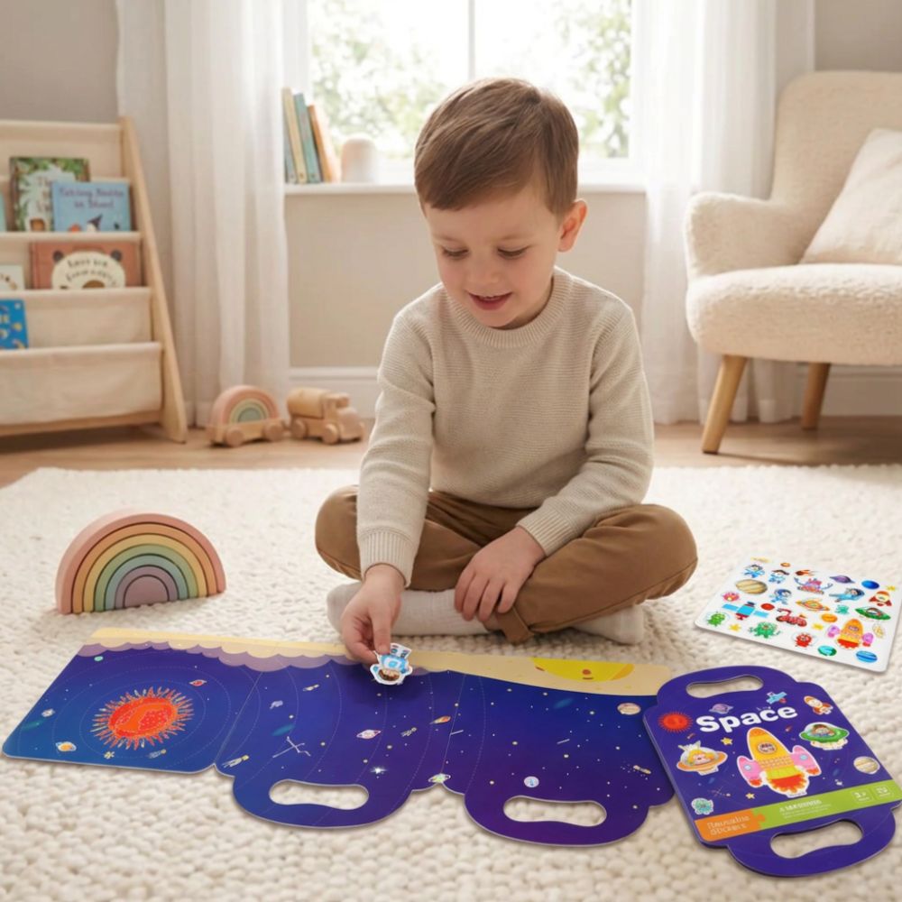Sticker Book sur l;es astronautes, fusée et planète pour enfant 2 à 6ans, créer des scène plusieurs fois. Le meilleur Quiet Book 