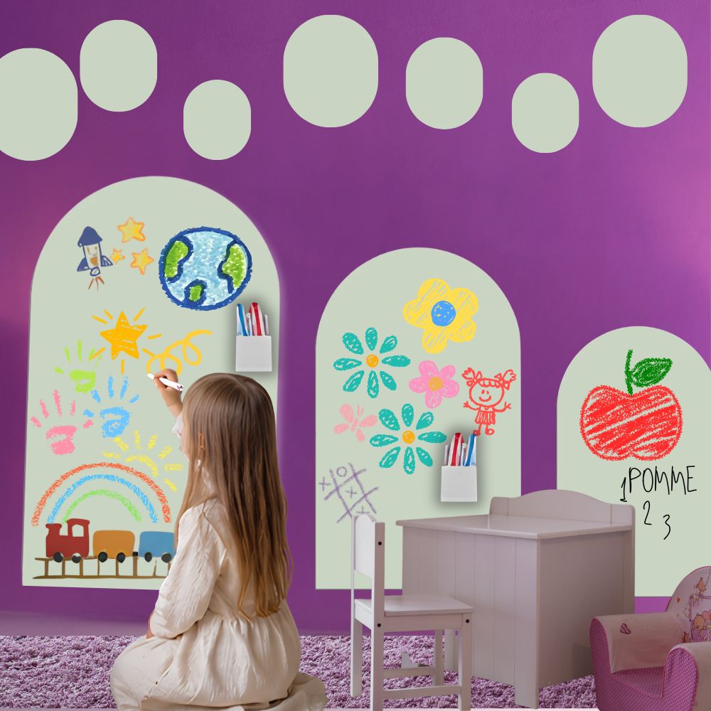 sticker muraux chambre  le tableau enfant autocollant vert