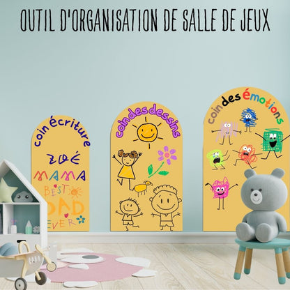 sticker muraux chambre  le tableau enfant autocollant orgnisation pédagogique