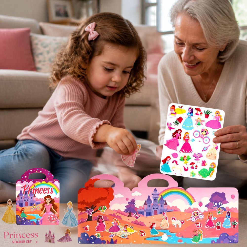 stickers book pour enfant de 3ans et plus quiet book , le meilleur livre jeux des petits
LES PRINCESSES