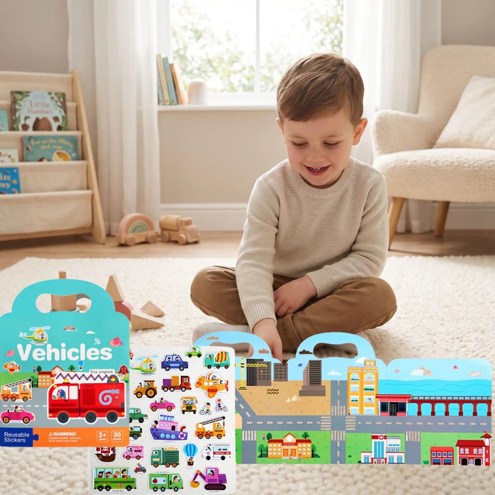 stickers book pour enfant  fan de voitures , le meilleur livre jeux des petits