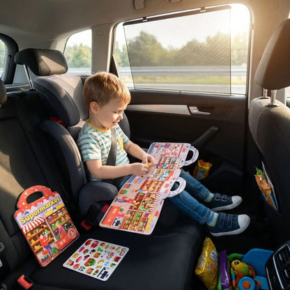 stickers book pour enfant de 3À 6ans plus quiet book , le meilleur livre jeux en voiture: LE SUPER MARCHÉ