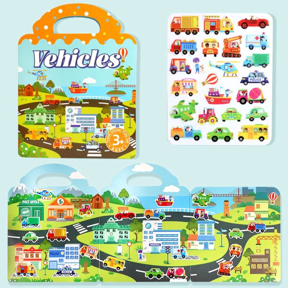 stickers book pour enfant de 3ans et plus quiet book ,les voitures, véhicules et la circulation
