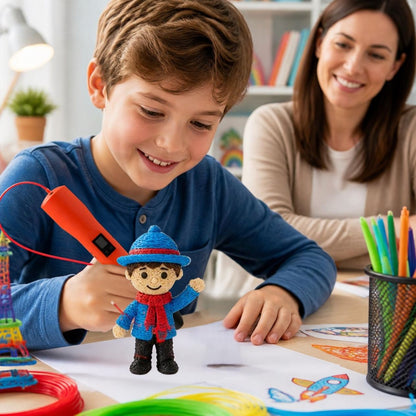 une garçon se découvre un nouveau talent avec son stylo 3d sa confiance en lui s'épanouit