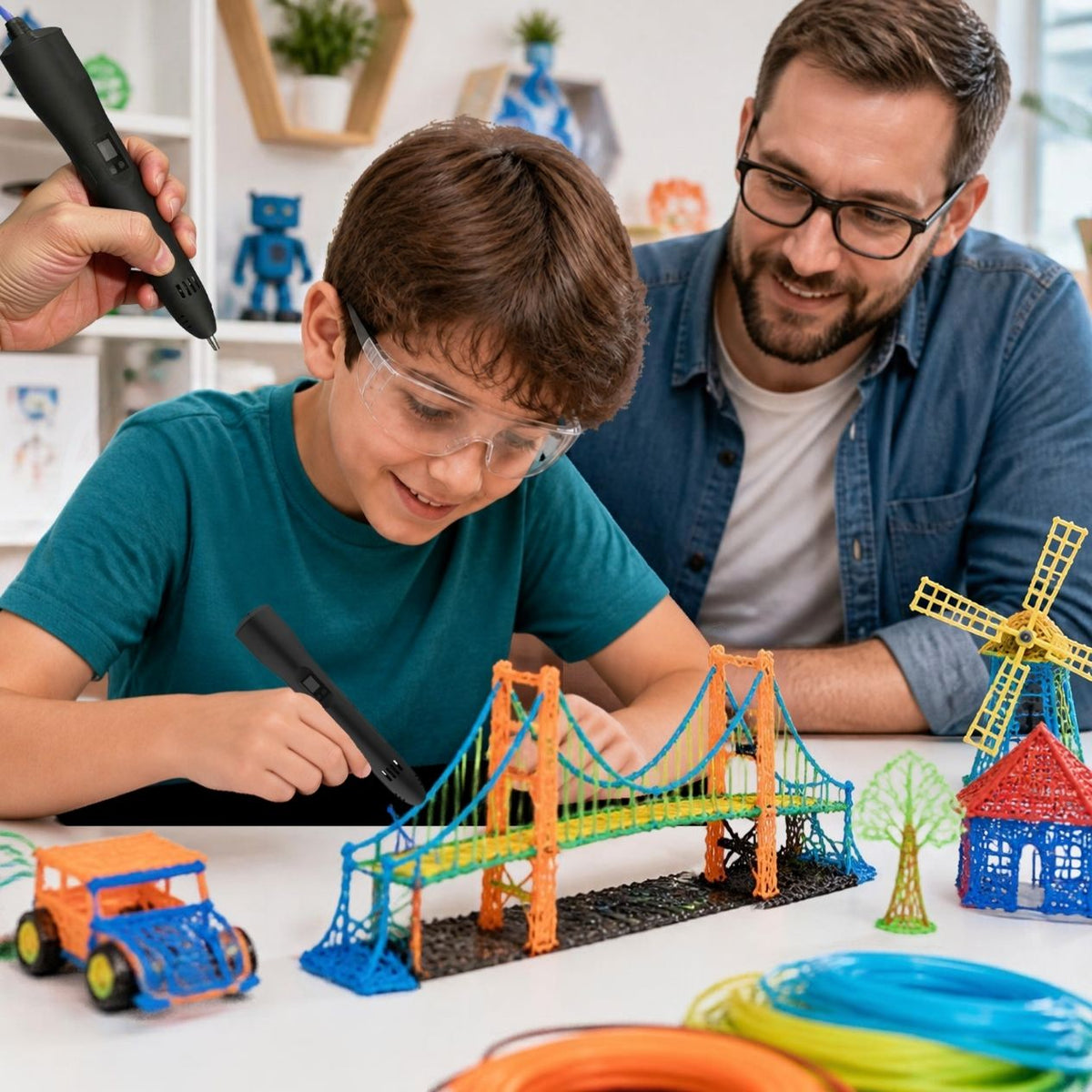 le stylo 3d permet des créations originales et grandioses pour tous les âges.