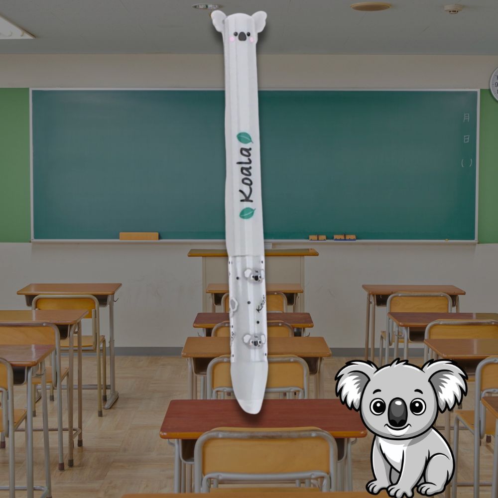 stylo effaçable  modèle koala Kawaii double couleur d'encre bleu et rouge  