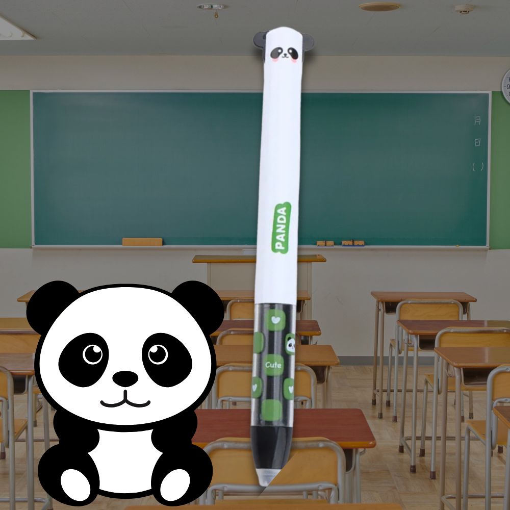 stylo effaçable  modèle panda Kawaii double couleur d'encre bleu et rouge  