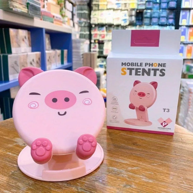 support de téléphone Kawaii modèle cochon rose
