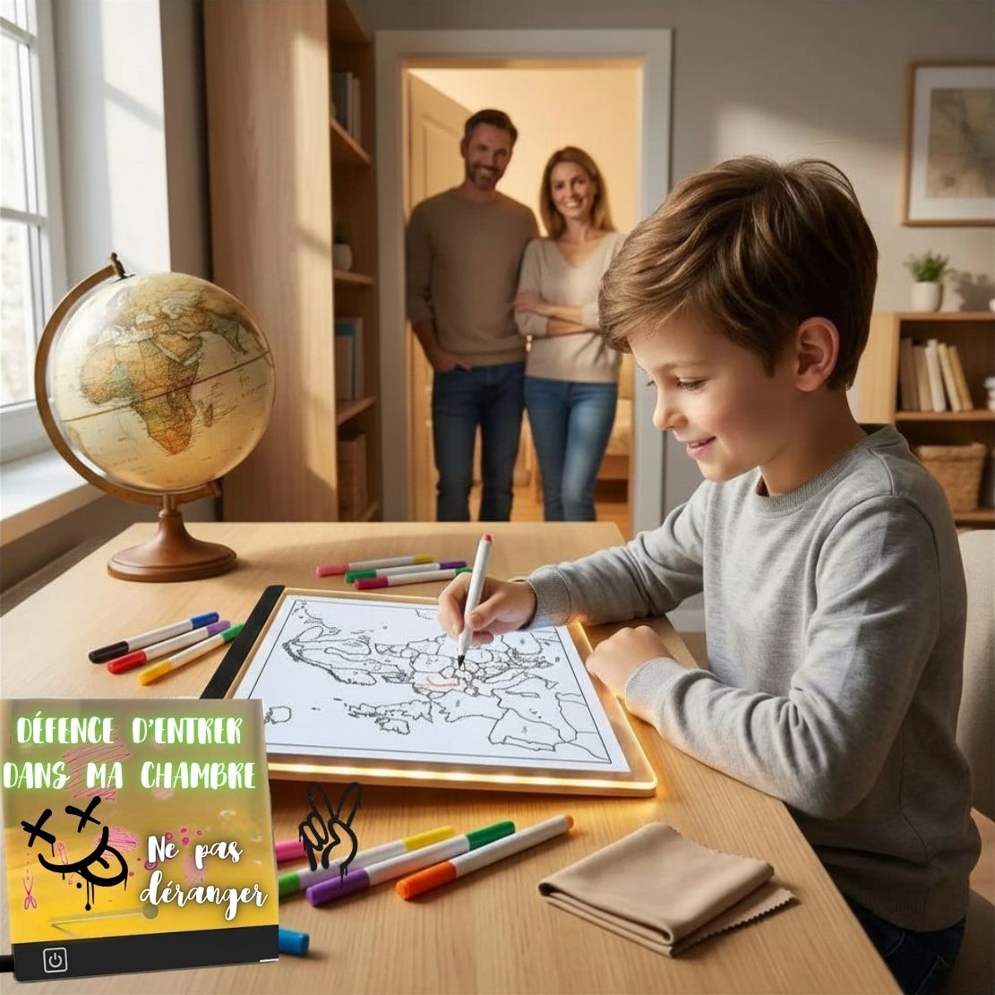 tableau à dessin lumineux son  lumiboard de luxe   Le meilleur moyen d'agrémenter sa période de devoir.