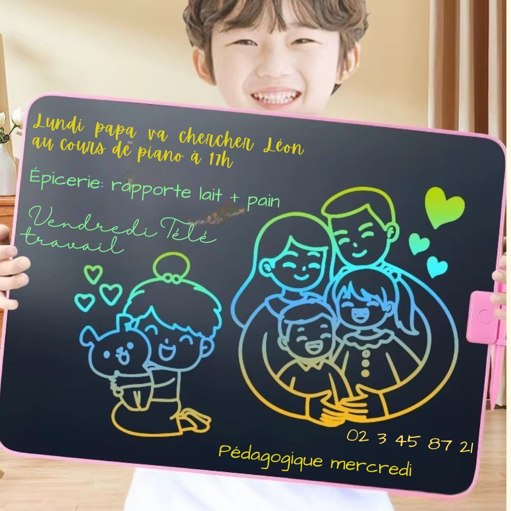 tableau enfant  pour l'écriture, LCD jumbo 28 pouces rechargeable  parfait pour les études , l'écriture, le dessin et la famille