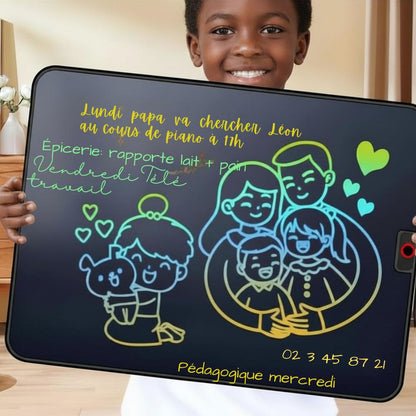 tableau enfant  pour l'écriture, LCD jumbo 22 pouces rechargeable  parfait pour les études , l'écriture, le dessin et l'organisation de toute la famille