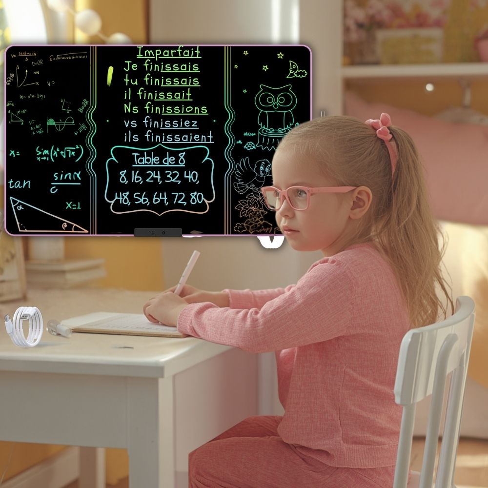 tableau enfant  pour l'écriture, LCD rechargeable  pour les études , l'écriture, le dessin Bloc Note mural