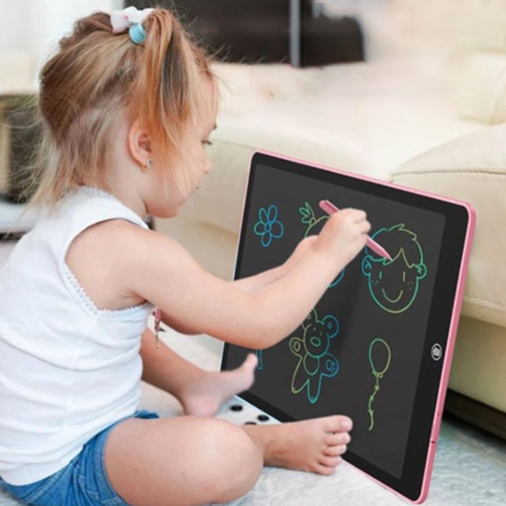 tableau d'écriture pour enfant la Griffonneuse :Ardoise magique LCD pour toute la famille JUMBO la préférée en rose