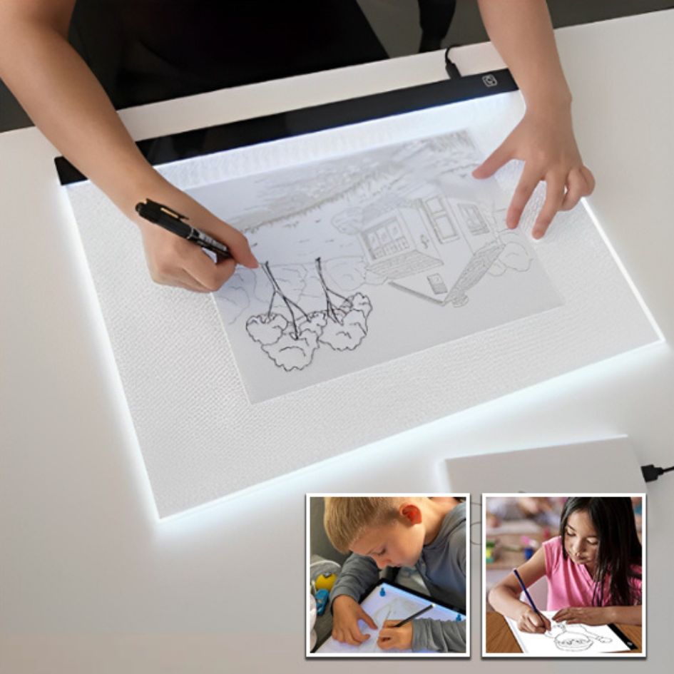 toutes les familles doivent avoir une tablette lumineuse pour dessin à la maison pour les devoir et les travaux scolaires des enfants de 4 ans et +