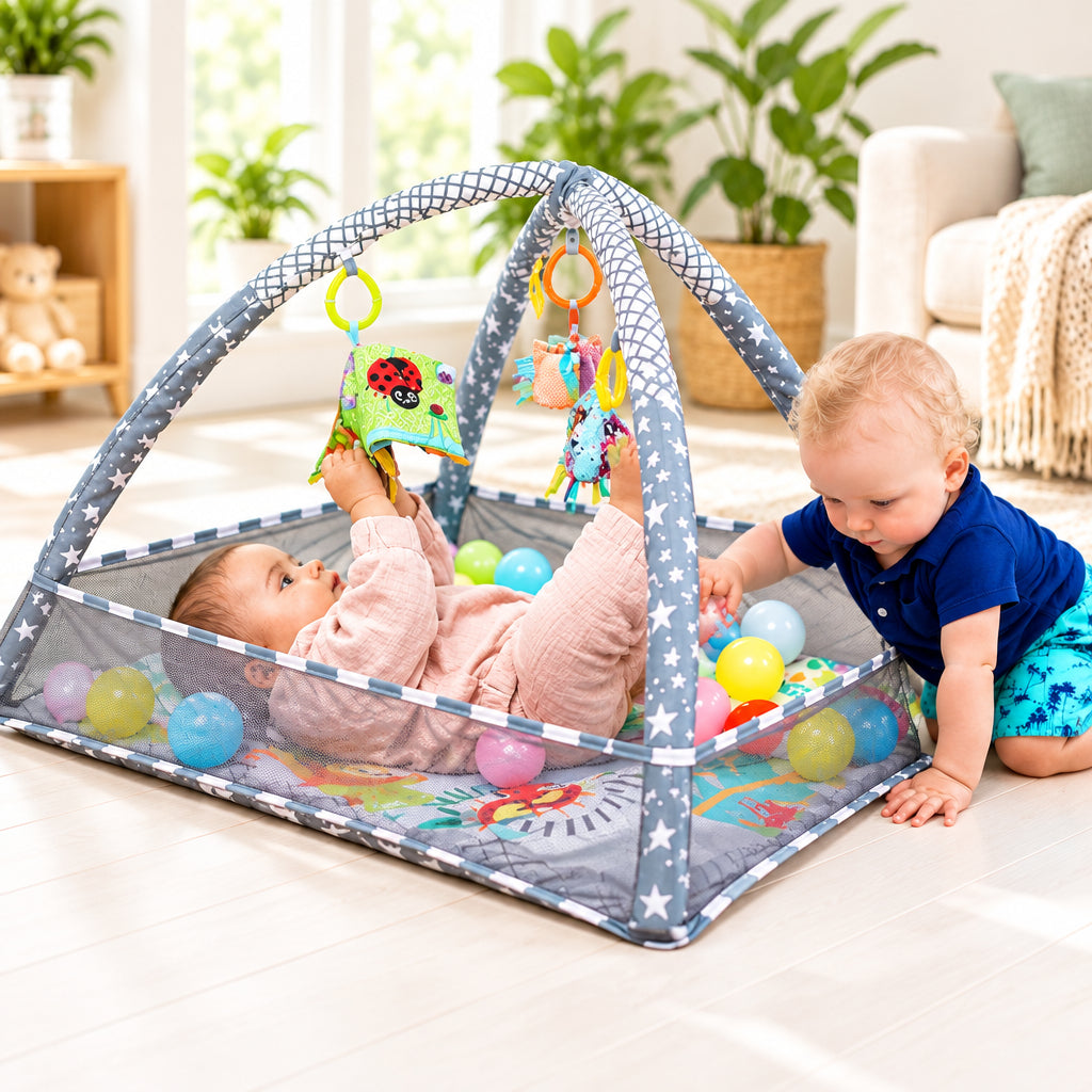 2 enfants et un tapis d'éveil 012 mois