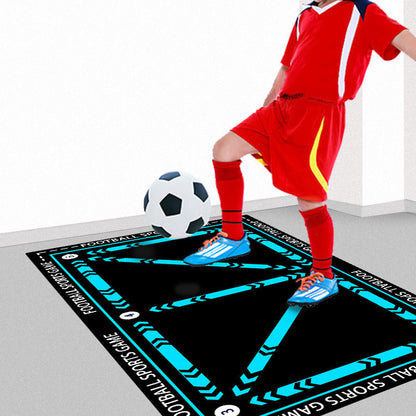 tapis entrainement foot noir et lignes leues