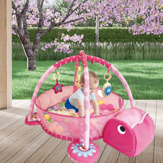 tapis-eveil-bebe-fille-coccinelle-rose-parc-et-gymnase-activité