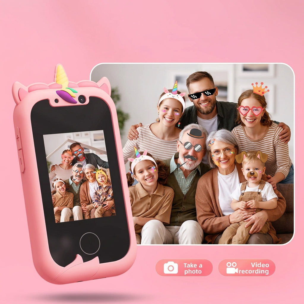 telephone enfant appareil photo et caméra vidéo avec appliqués amusants