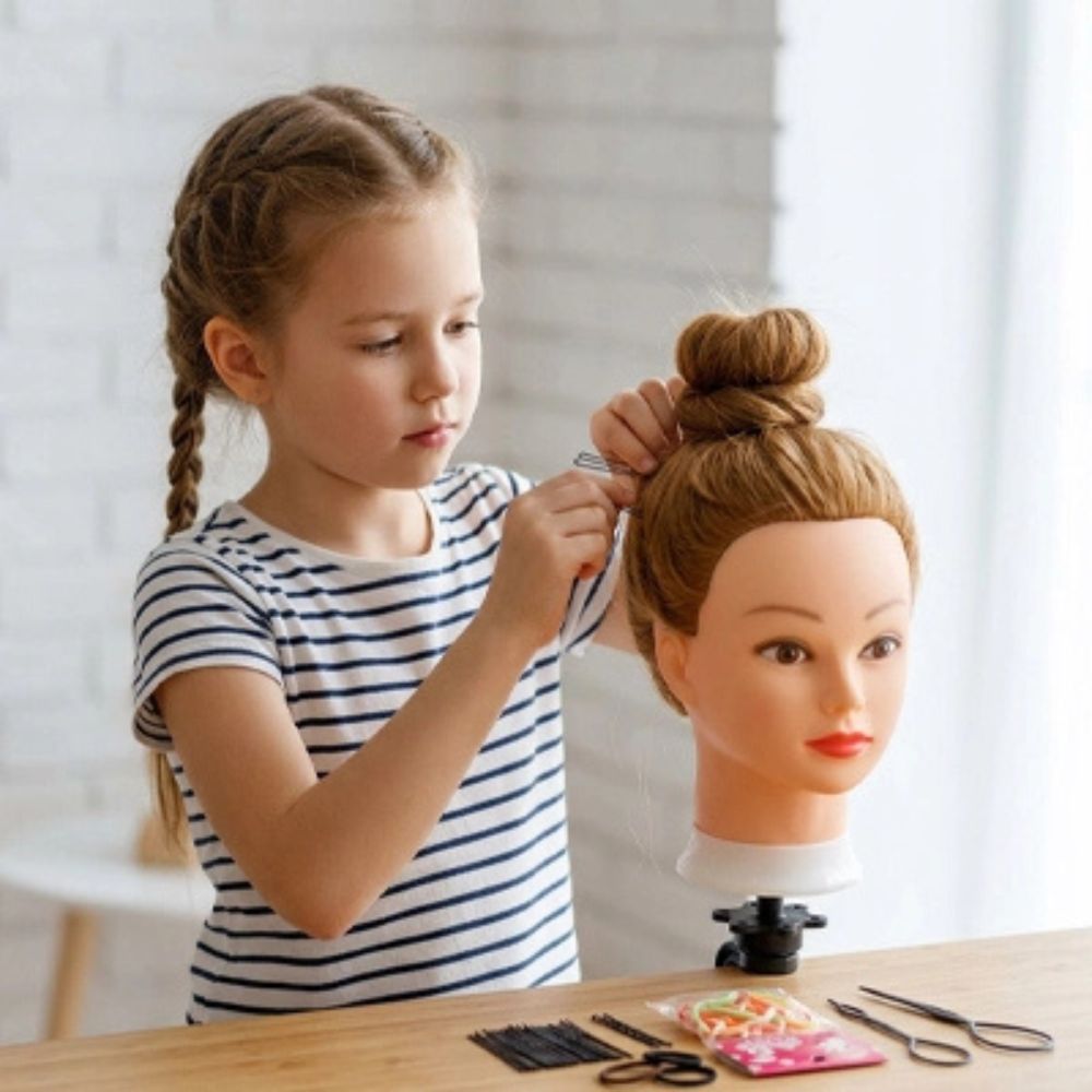 tete a coiffer cheveux longs 100% naturel enfant. ado et professionnel