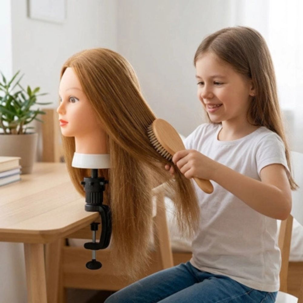 tete a coiffer cadeau fille idéal cheveux longs 100% naturel  qualité pro