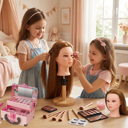 tête à coiffer à maquiller avec faux cils auto collant  la coiffure comme jeu d'enfant le cadeau idéal