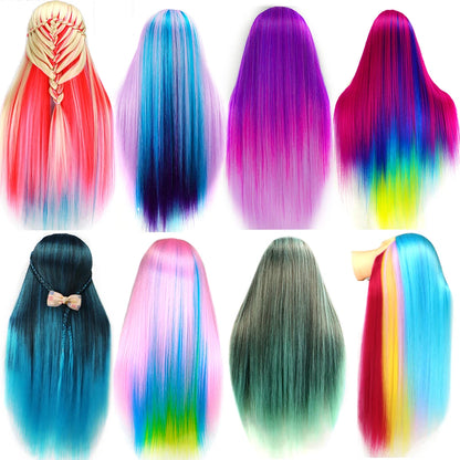 tête à coiffer multicolores