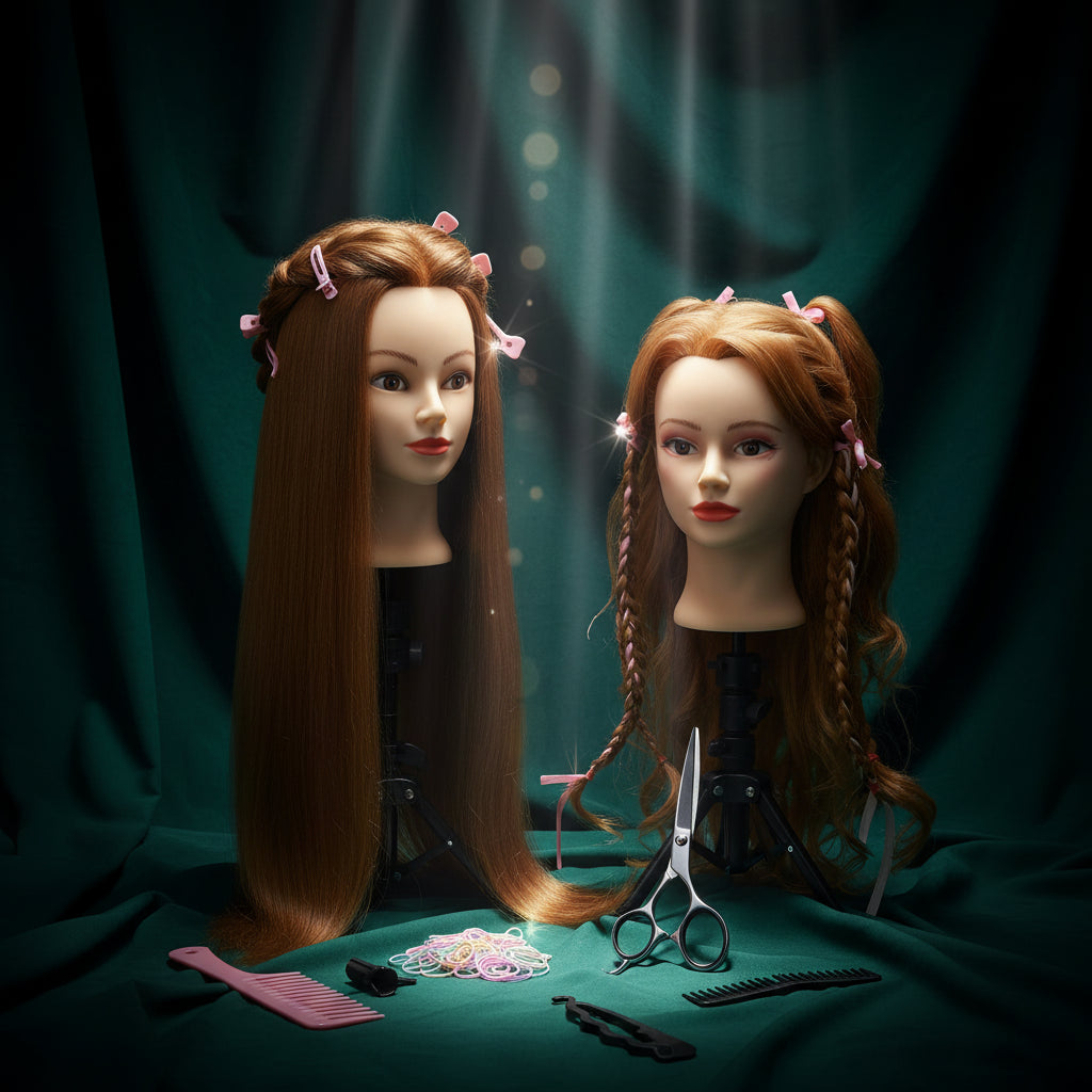tête à coiffer chaitain rousse avec accessoires en cadeau pour jeu d enfant