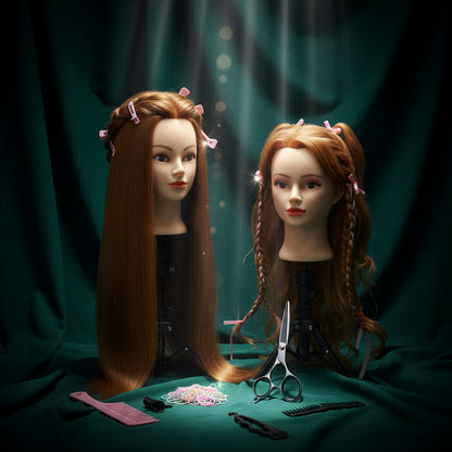tête à coiffer chaitain rousse avec accessoires en cadeau pour jeu d enfant