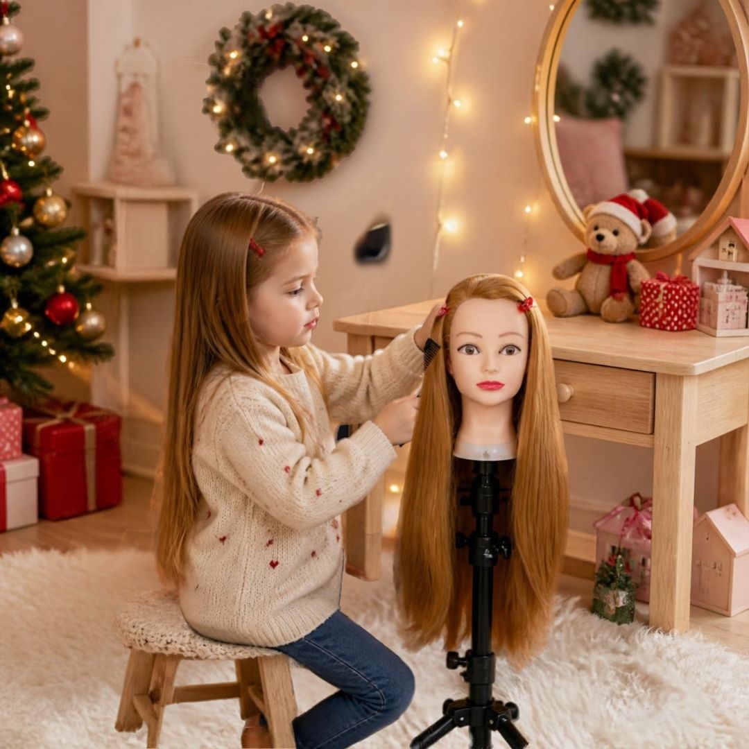fillette qui coiffe sa tete a coiffer enfant blonde doré