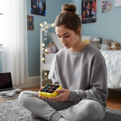Tic-Tac-Toe électronique de poche Jeu de réflexion et de logique jaune enfant et adulte