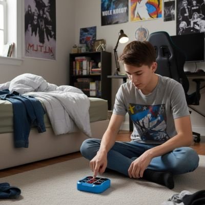 Tic-Tac-Toe électronique  portable Jeu de réflexion et de logique Bleu
