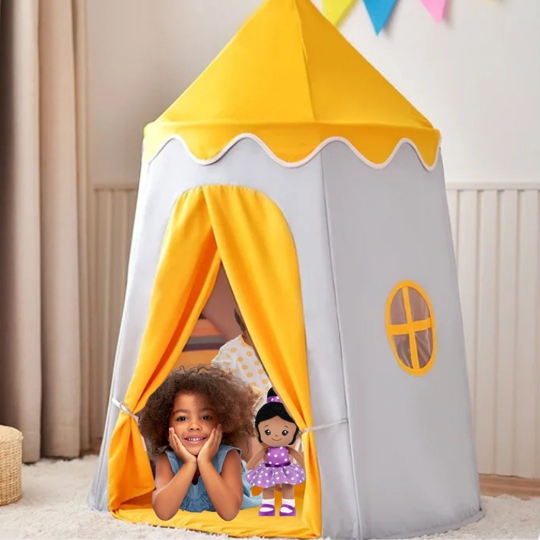Springos Tente Tipi Enfants – 160x120x100 Cm – Coton Et Bois – Fenêtre Avec Volet – Tapis Et Coussin Inclus – Cabane Jeux