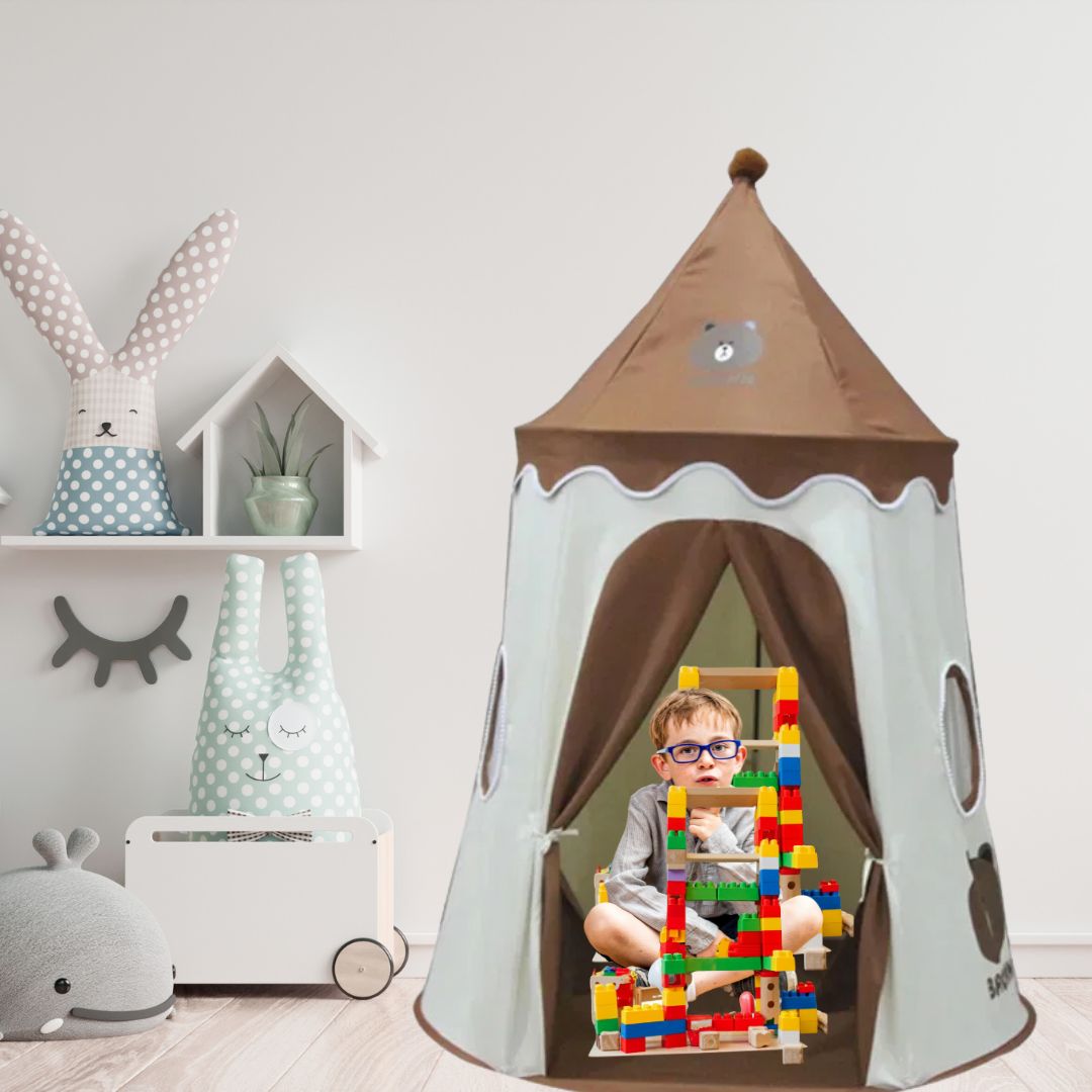 la solution cache blocs de construction déco installer le coin blocs de construction dans le tipi enfant