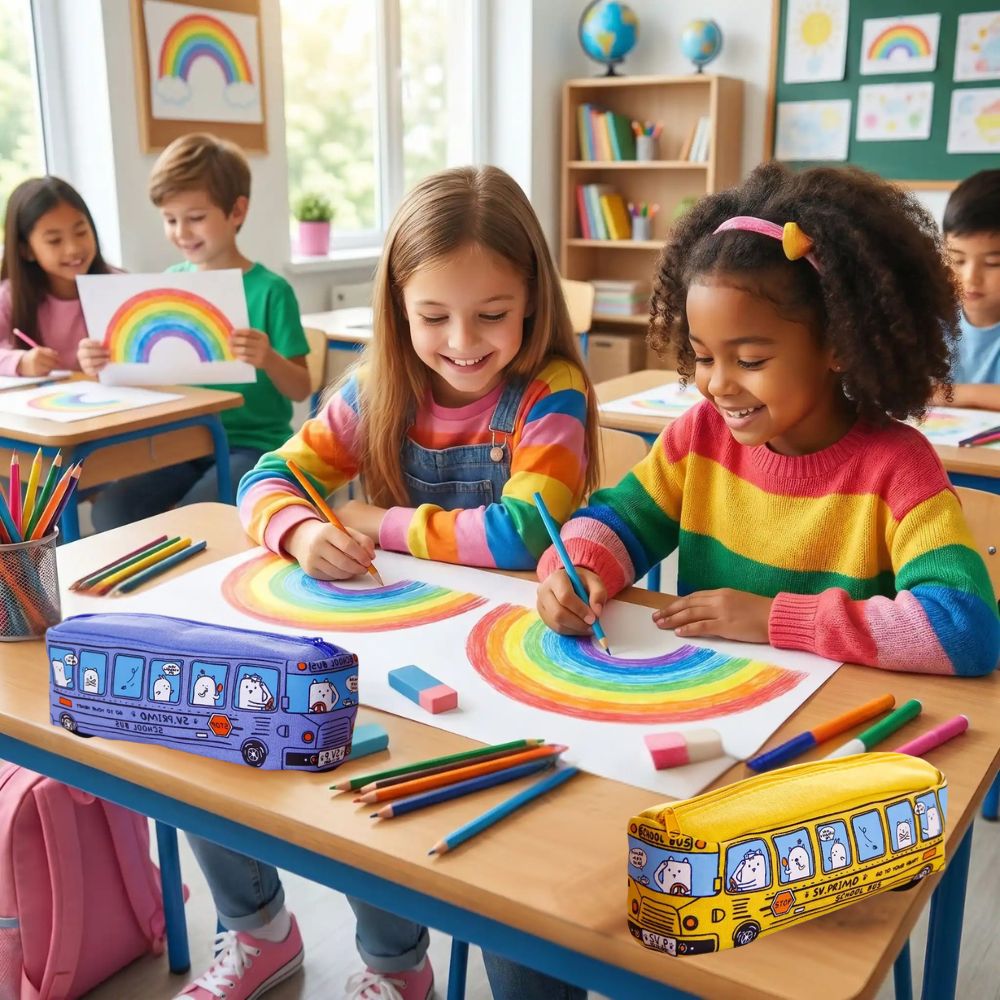 TROUSSE CRAYON |Bubus™ La trousse autobus scolaire mignonne et pratique