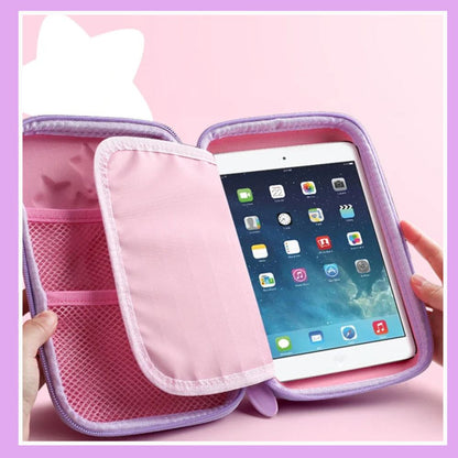 Trousse scolaire fille la licorne 3D large accepte la tablette petite