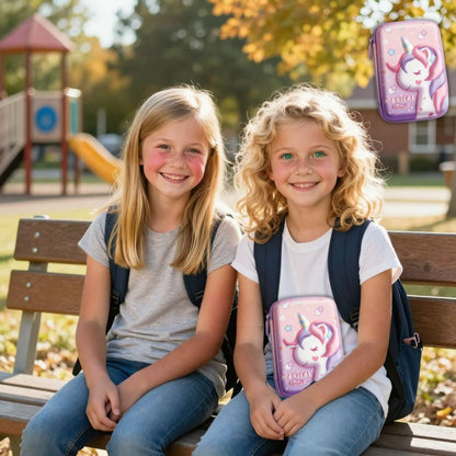 Trousse scolaire fille la licorne 3D  grand format acepte la tablette  es crayons et toutes les fournitures scolaires